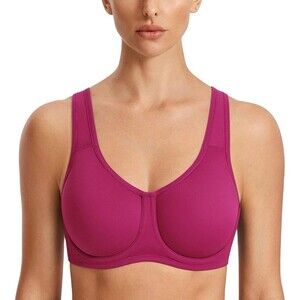 SYROKAN Women's Max Control Underwire Sports Bra High Impact Plus Size #423